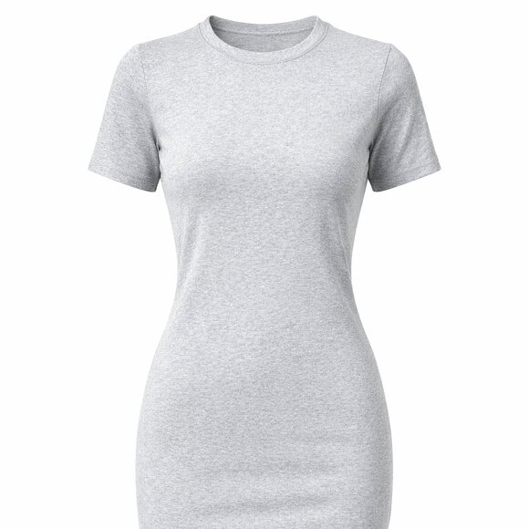 Gray Crew Neck Casual T Shirt Dress - NWT - The Label - Picture 3 of 3